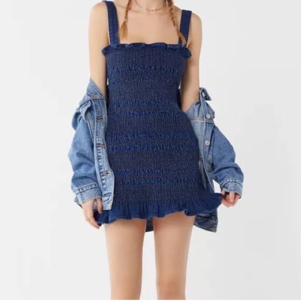 Urban Outfitters Women’s Ruched Mini Denim Dress